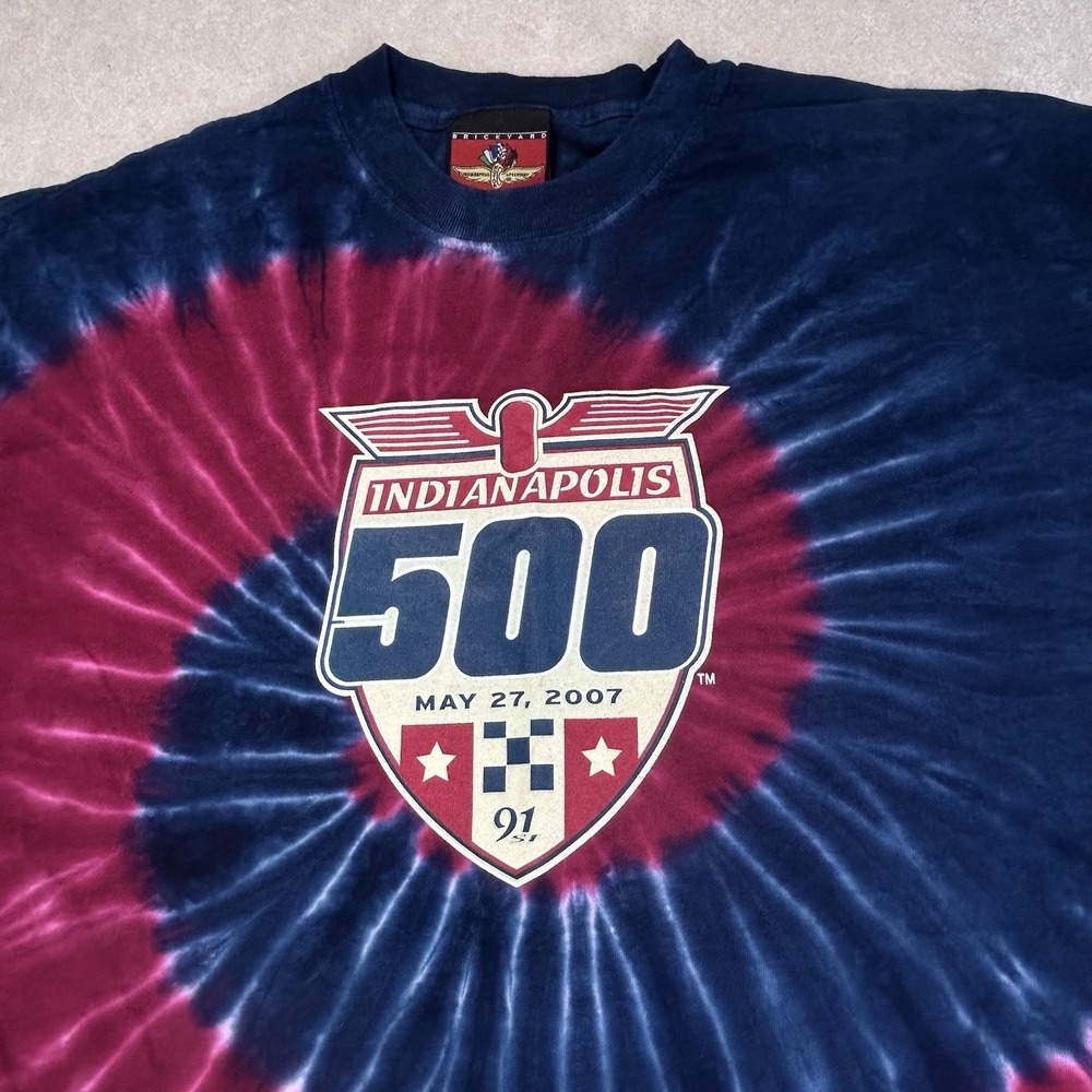 Vintage Indianapolis 500 TShirt Men's XL Tie Dye Indy  Car Racing Brickyard